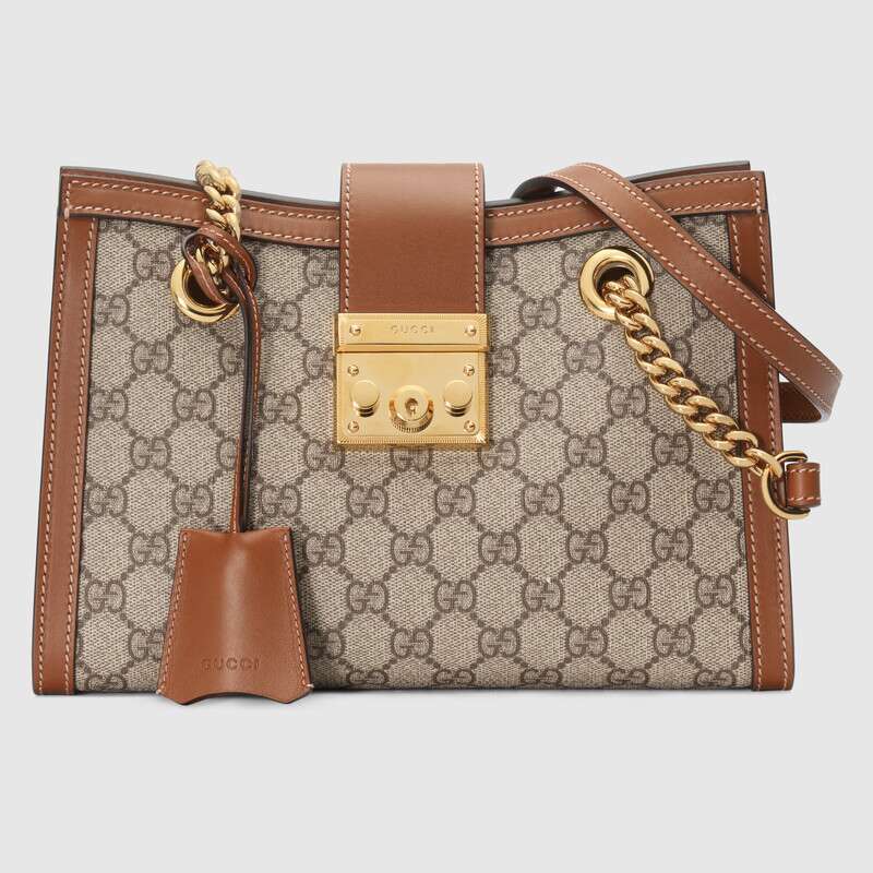 Gucci Padlock GG Small Shoulder Bag 498156 Brown